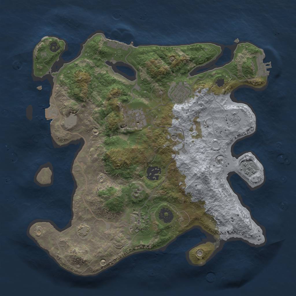 Rust Map: Procedural Map, Size: 3000, Seed: 429517058, 13 Monuments