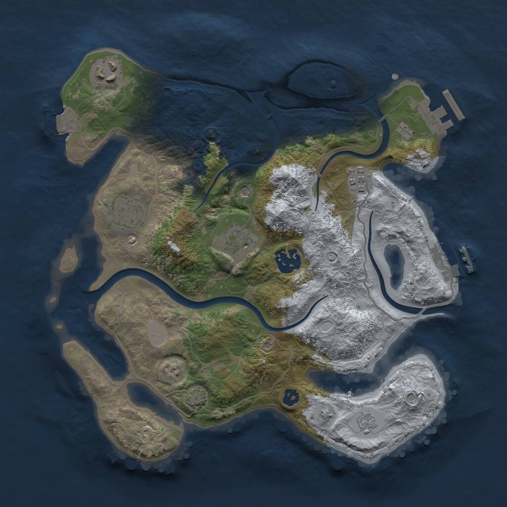 Rust Map: Procedural Map, Size: 3000, Seed: 4507, 11 Monuments