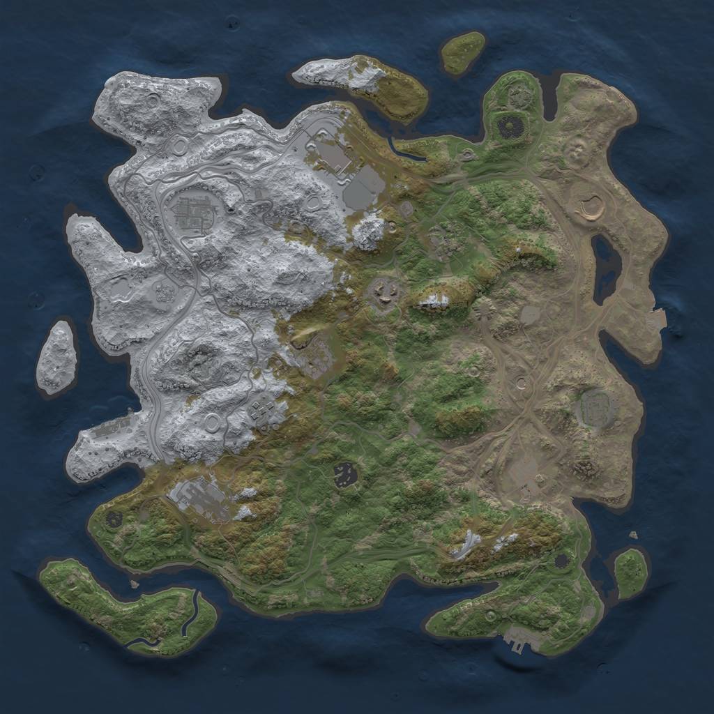 Rust Map: Procedural Map, Size: 4250, Seed: 1803811115, 19 Monuments