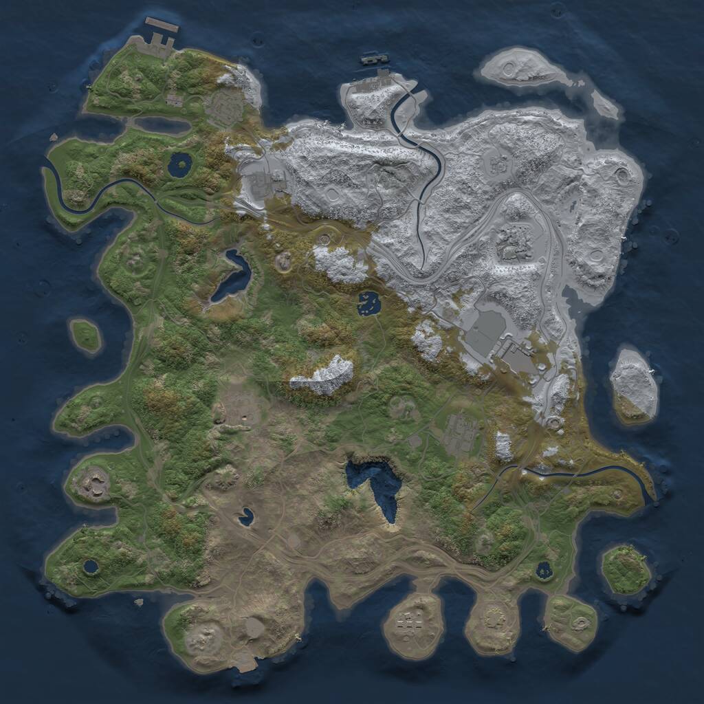 Rust Map: Procedural Map, Size: 4250, Seed: 727824976, 15 Monuments