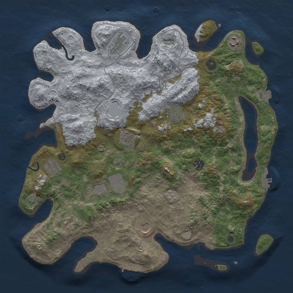 Rust Map: Procedural Map, Size: 4000, Seed: 1271836855, 18 Monuments