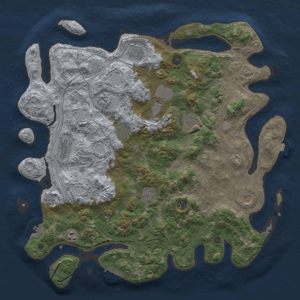 Rust Map: Procedural Map, Size: 4450, Seed: 34534, 19 Monuments