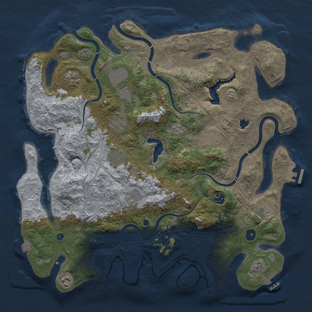 Rust Map: Procedural Map, Size: 4250, Seed: 292762524, 16 Monuments