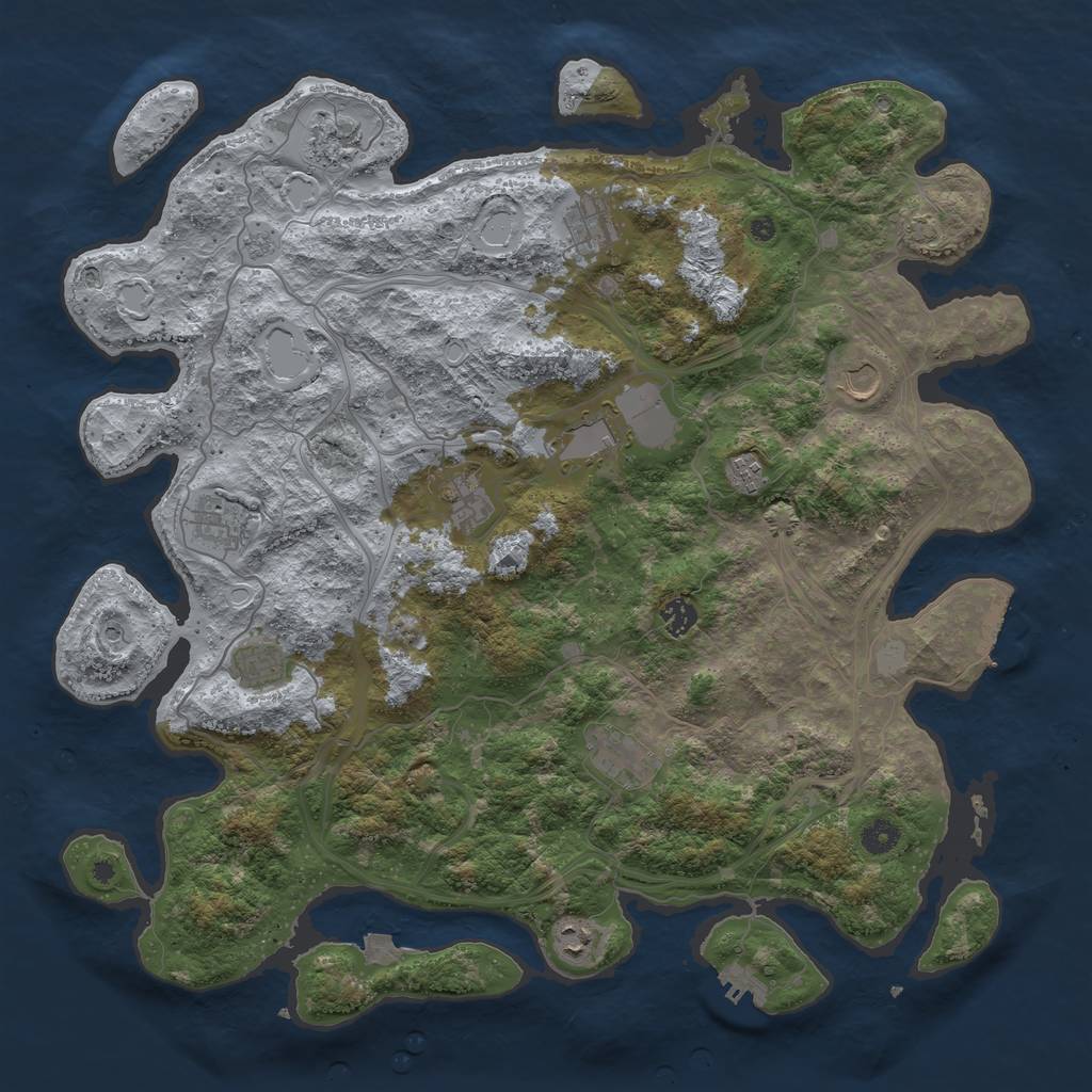 Rust Map: Procedural Map, Size: 4500, Seed: 1749331121, 19 Monuments