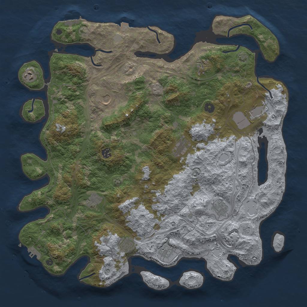 Rust Map: Procedural Map, Size: 4500, Seed: 962956589, 19 Monuments