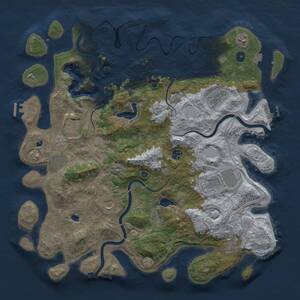 Thumbnail Rust Map: Procedural Map, Size: 4500, Seed: 6452024, 15 Monuments