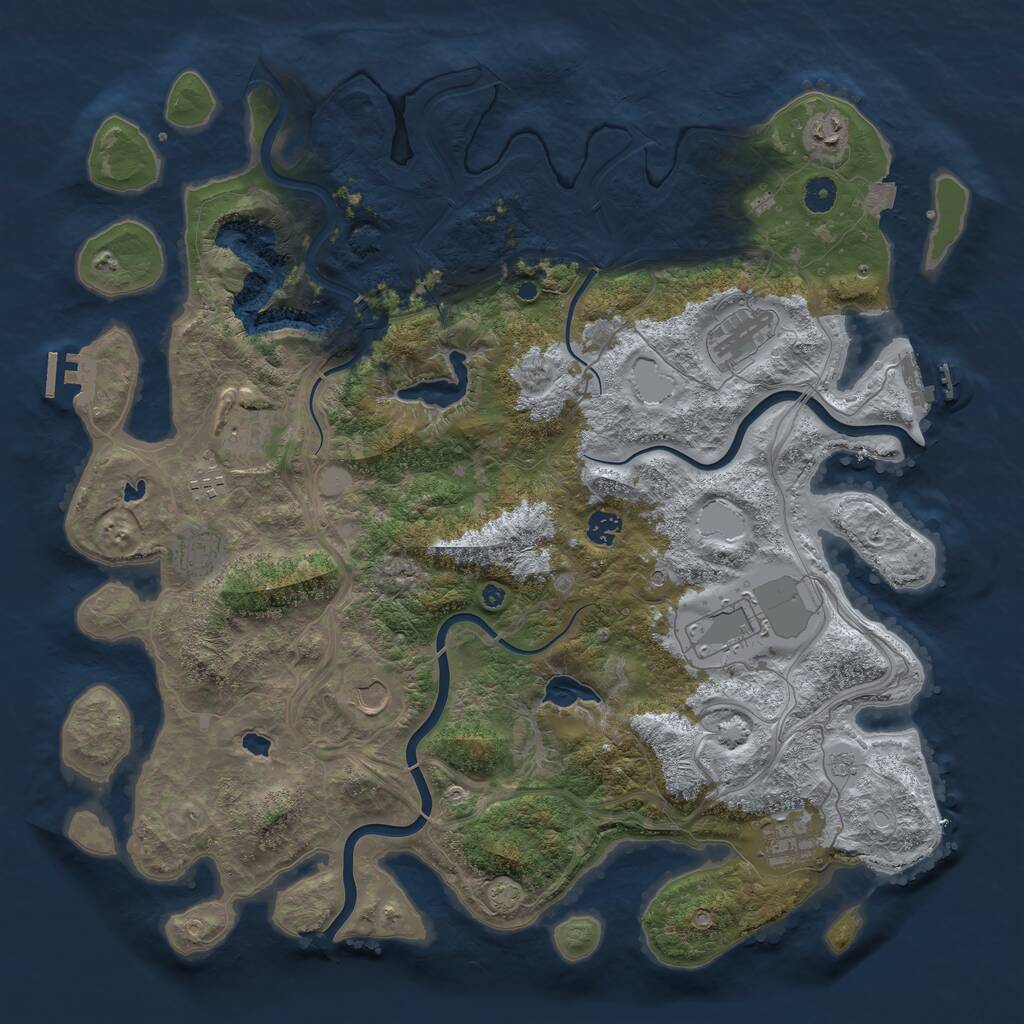 Rust Map: Procedural Map, Size: 4500, Seed: 6452024, 15 Monuments