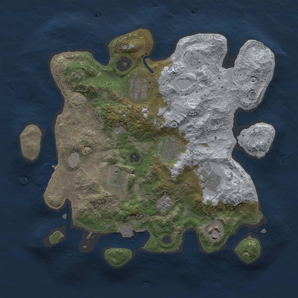 Rust Map: Procedural Map, Size: 3000, Seed: 178748905, 13 Monuments