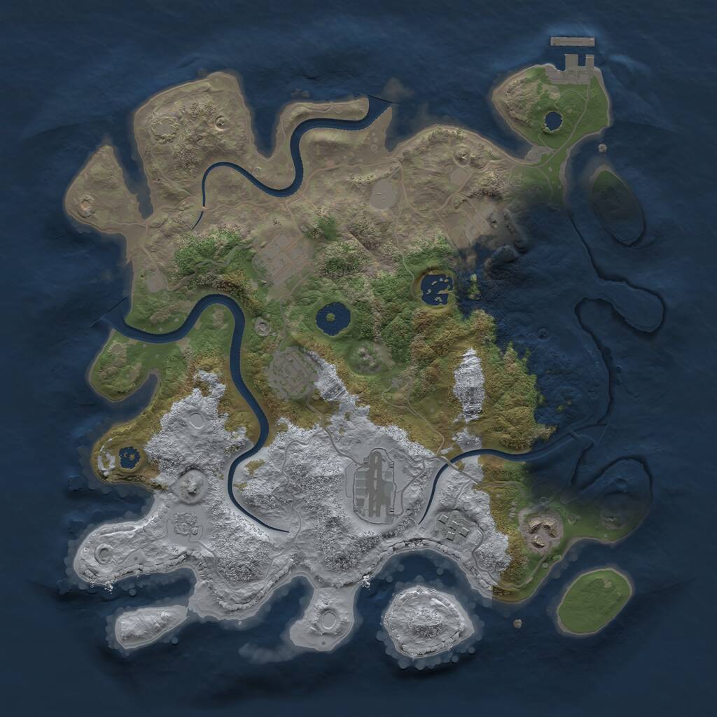 Rust Map: Procedural Map, Size: 3300, Seed: 1318193751, 11 Monuments