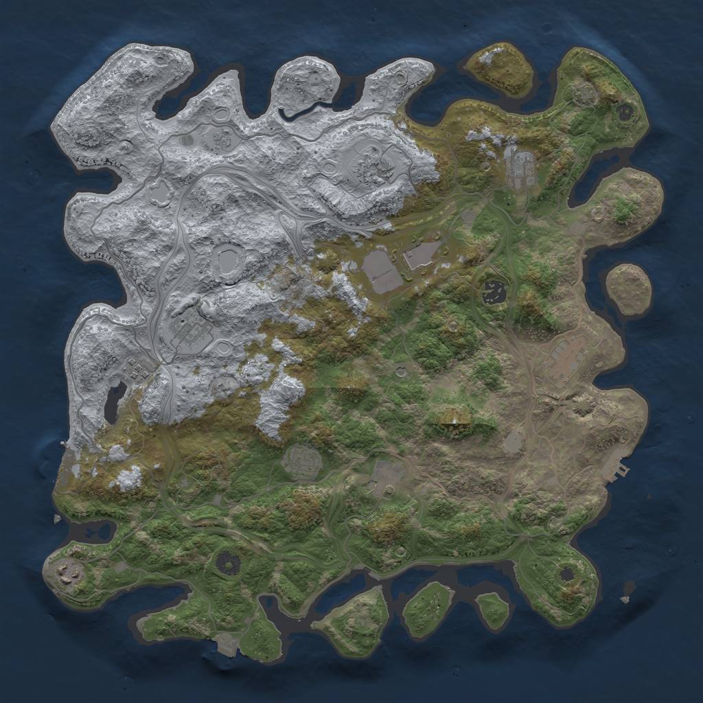 Rust Map: Procedural Map, Size: 4250, Seed: 1175173788, 18 Monuments