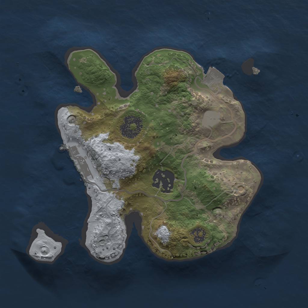 Rust Map: Procedural Map, Size: 2000, Seed: 514013805, 5 Monuments