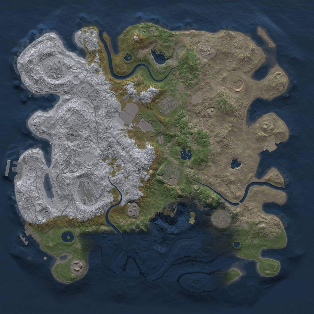 Rust Map: Procedural Map, Size: 4000, Seed: 1536190724, 16 Monuments