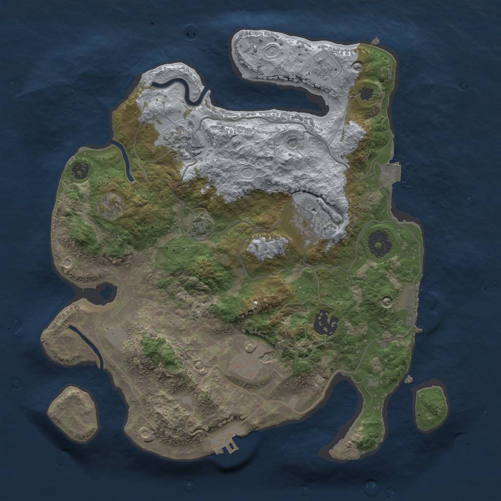 Rust Map: Procedural Map, Size: 3000, Seed: 2005865467, 12 Monuments