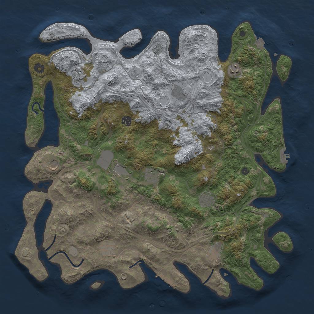 Rust Map: Procedural Map, Size: 4500, Seed: 1644896693, 19 Monuments