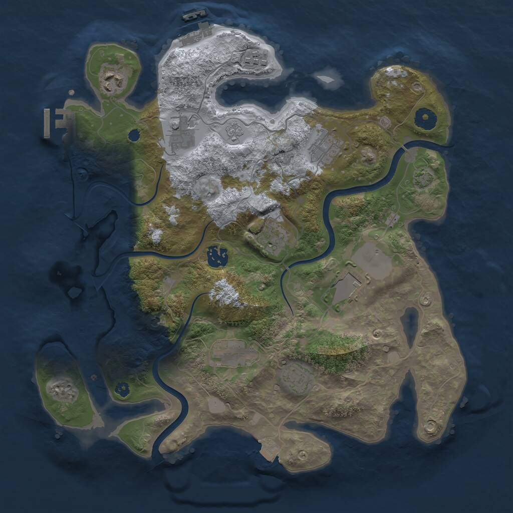 Rust Map: Procedural Map, Size: 3500, Seed: 2120103, 15 Monuments