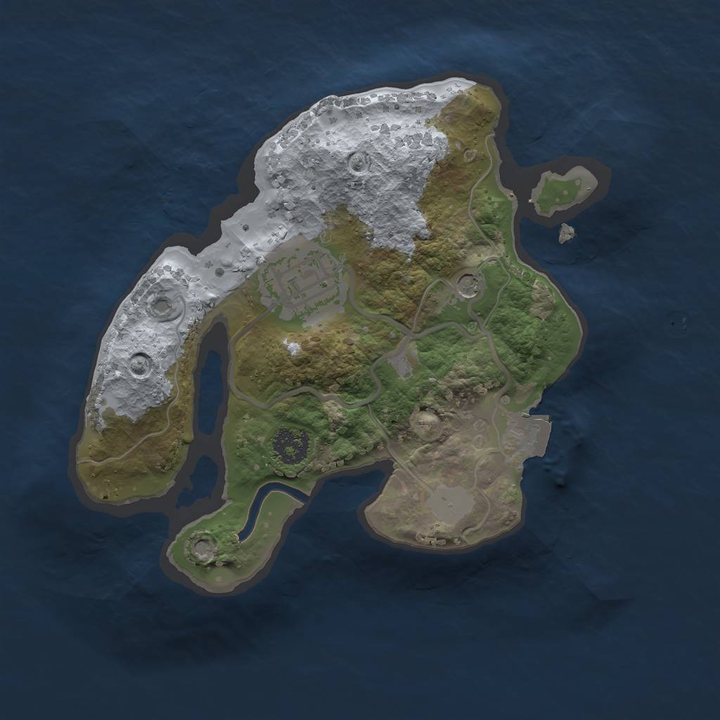 Rust Map: Procedural Map, Size: 2000, Seed: 662360671, 5 Monuments