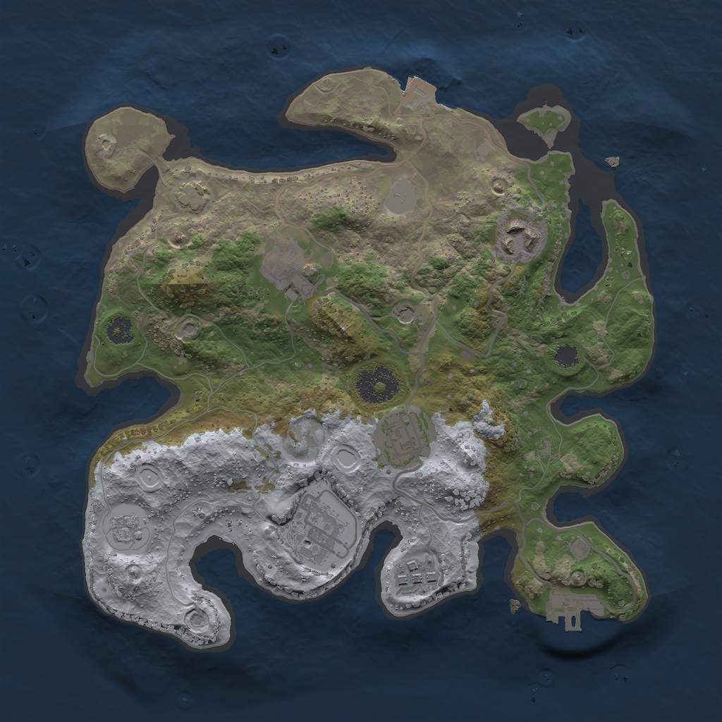 Rust Map: Procedural Map, Size: 2750, Seed: 190206553, 12 Monuments