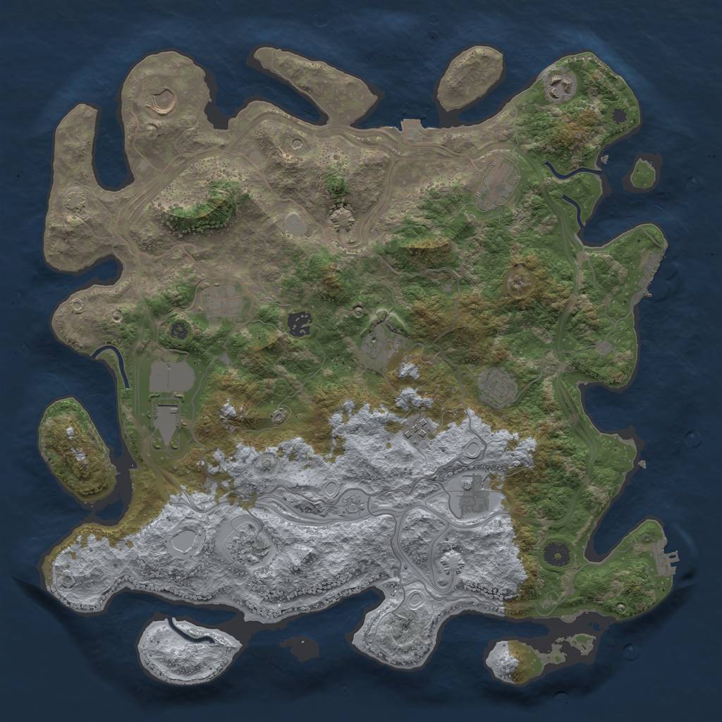 Rust Map: Procedural Map, Size: 4250, Seed: 676128468, 19 Monuments