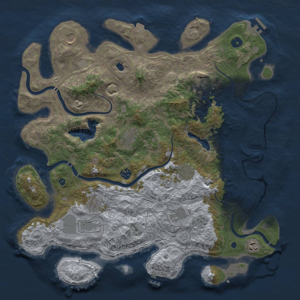 Rust Map: Procedural Map, Size: 4250, Seed: 676128468, 16 Monuments