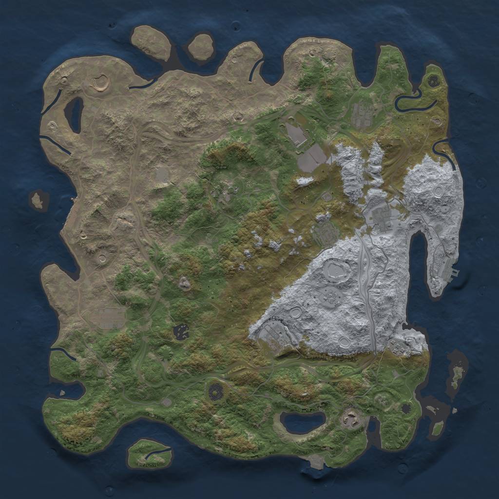 Rust Map: Procedural Map, Size: 4500, Seed: 20230815, 19 Monuments