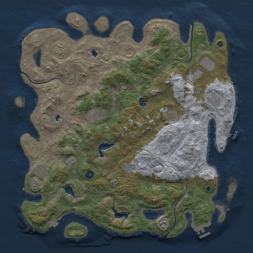Rust Map: Procedural Map, Size: 4500, Seed: 20230815, 17 Monuments