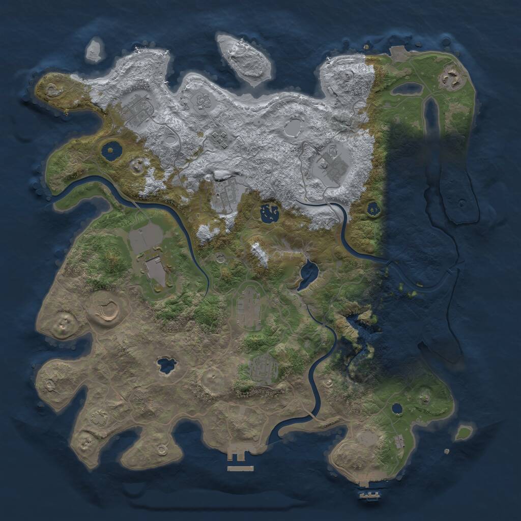 Rust Map: Procedural Map, Size: 4000, Seed: 150464115, 16 Monuments