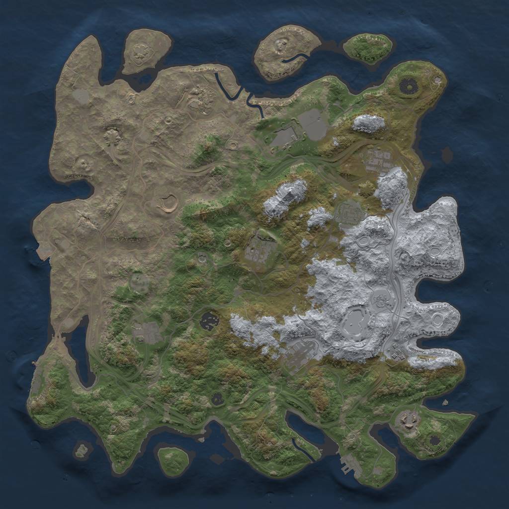 Rust Map: Procedural Map, Size: 4250, Seed: 1429440344, 19 Monuments