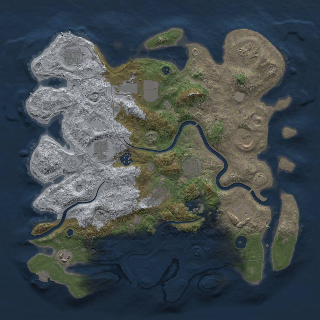 Rust Map: Procedural Map, Size: 3900, Seed: 47782489, 15 Monuments