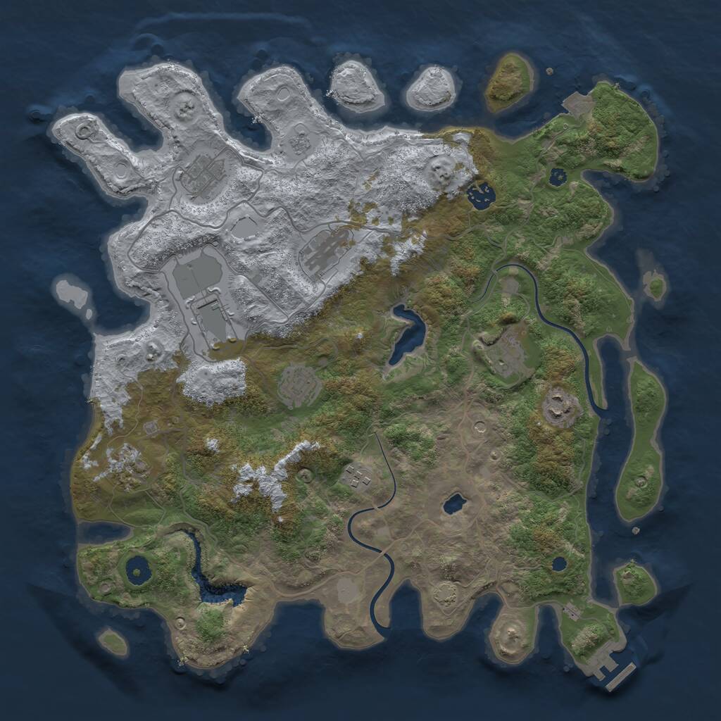 Rust Map: Procedural Map, Size: 4000, Seed: 990702, 14 Monuments