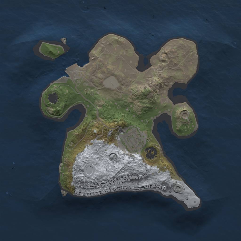 Rust Map: Procedural Map, Size: 2000, Seed: 1939176169, 4 Monuments