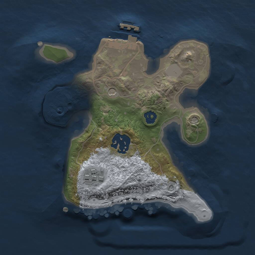 Rust Map: Procedural Map, Size: 2000, Seed: 1939176169, 5 Monuments