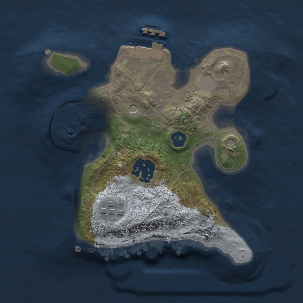 Rust Map: Procedural Map, Size: 2000, Seed: 1939176169, 5 Monuments