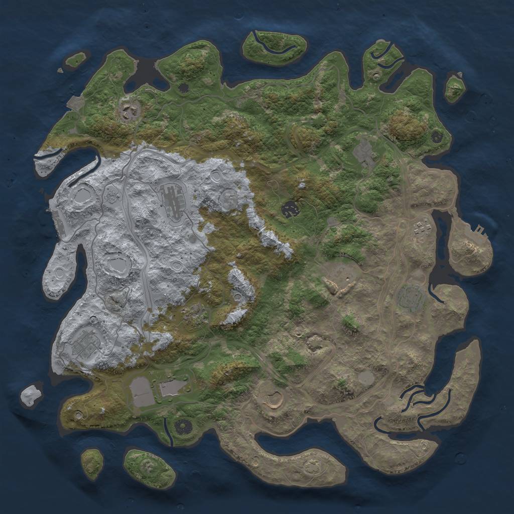 Rust Map: Procedural Map, Size: 4500, Seed: 1167482128, 19 Monuments