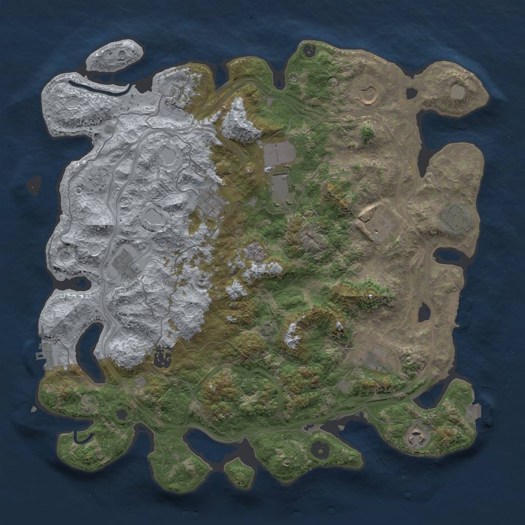 Rust Map: Procedural Map, Size: 4250, Seed: 3485830, 19 Monuments