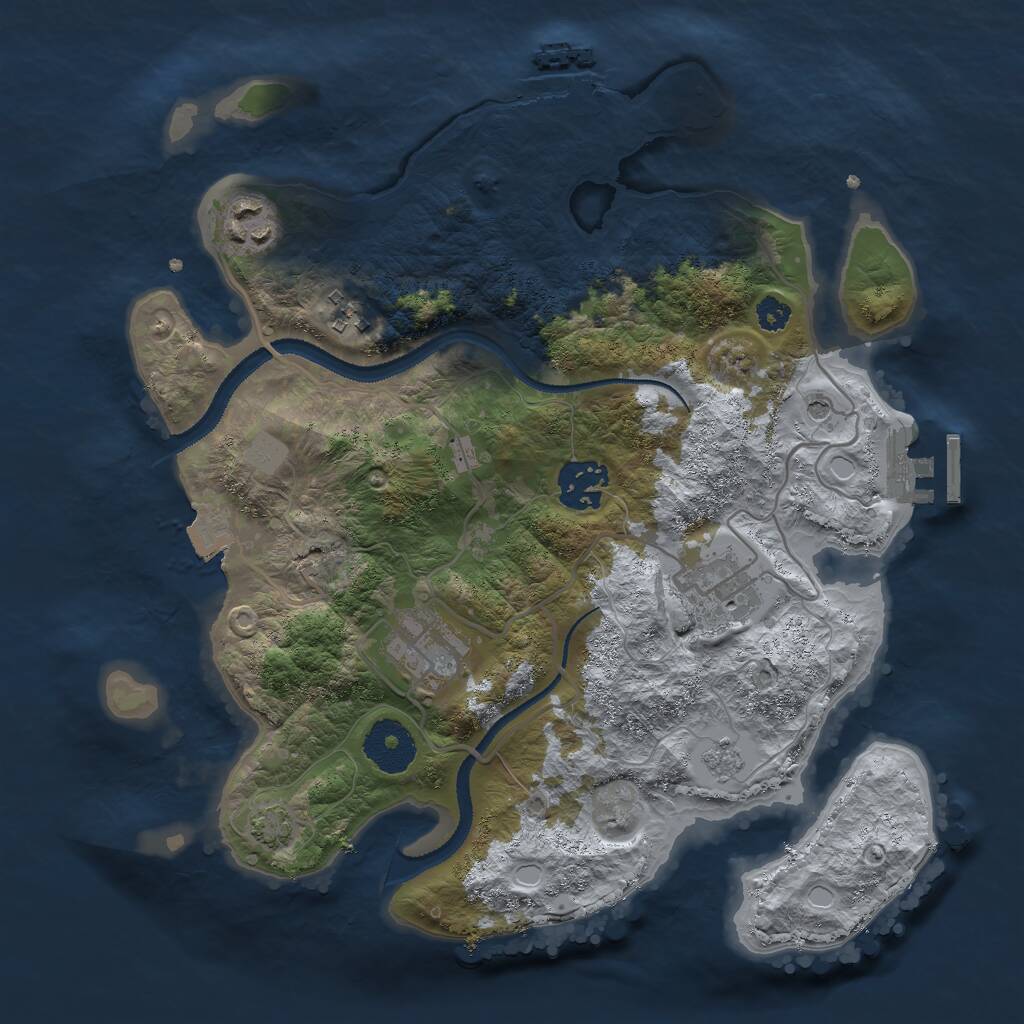 Rust Map: Procedural Map, Size: 3000, Seed: 2106091010, 11 Monuments