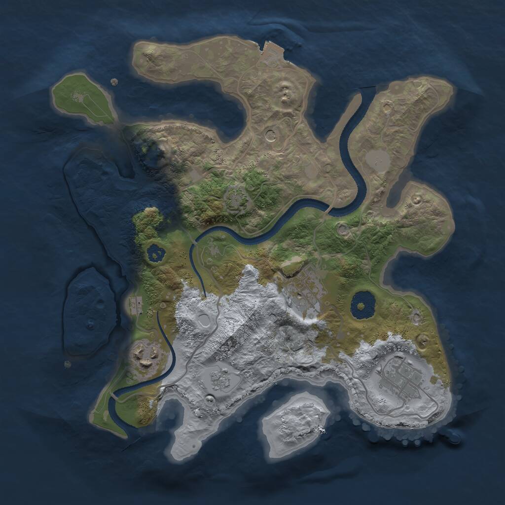 Rust Map: Procedural Map, Size: 2800, Seed: 483, 7 Monuments