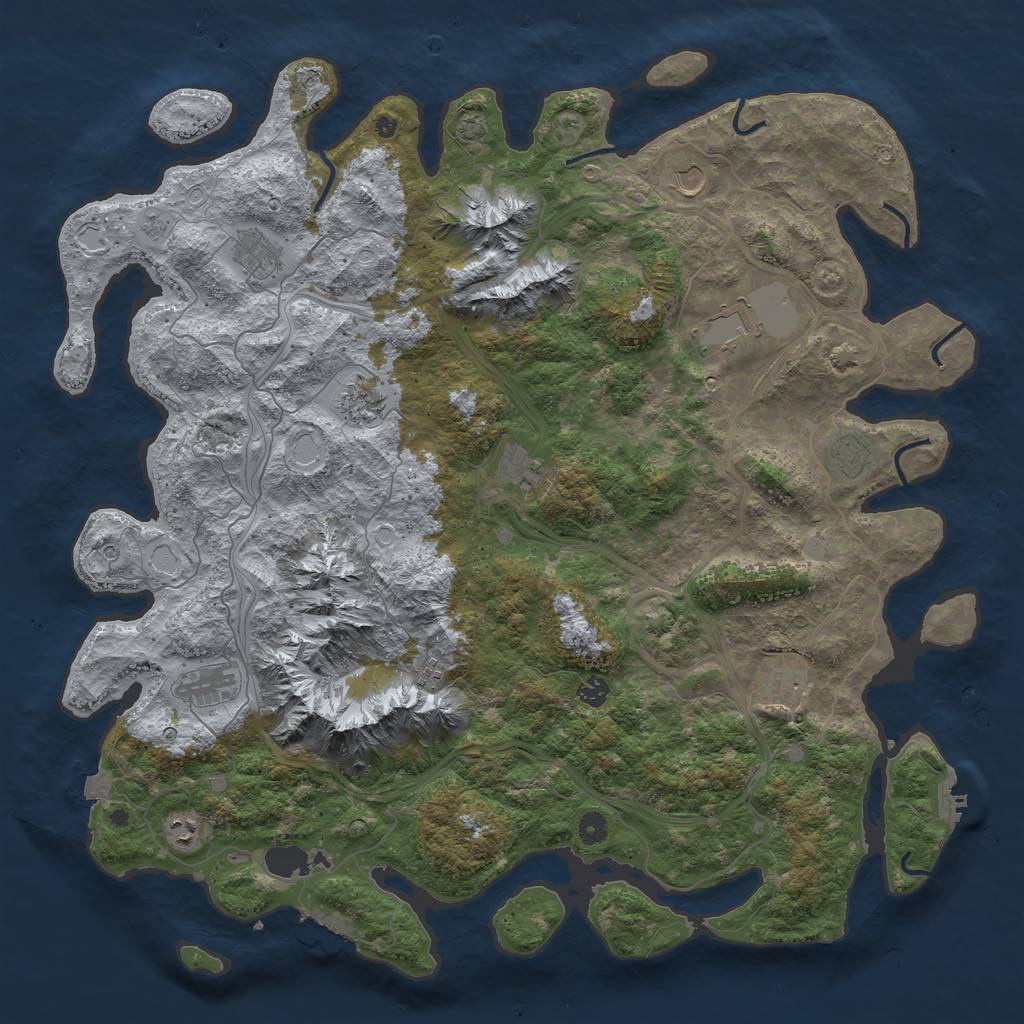 Rust Map: Procedural Map, Size: 5000, Seed: 913875148, 19 Monuments