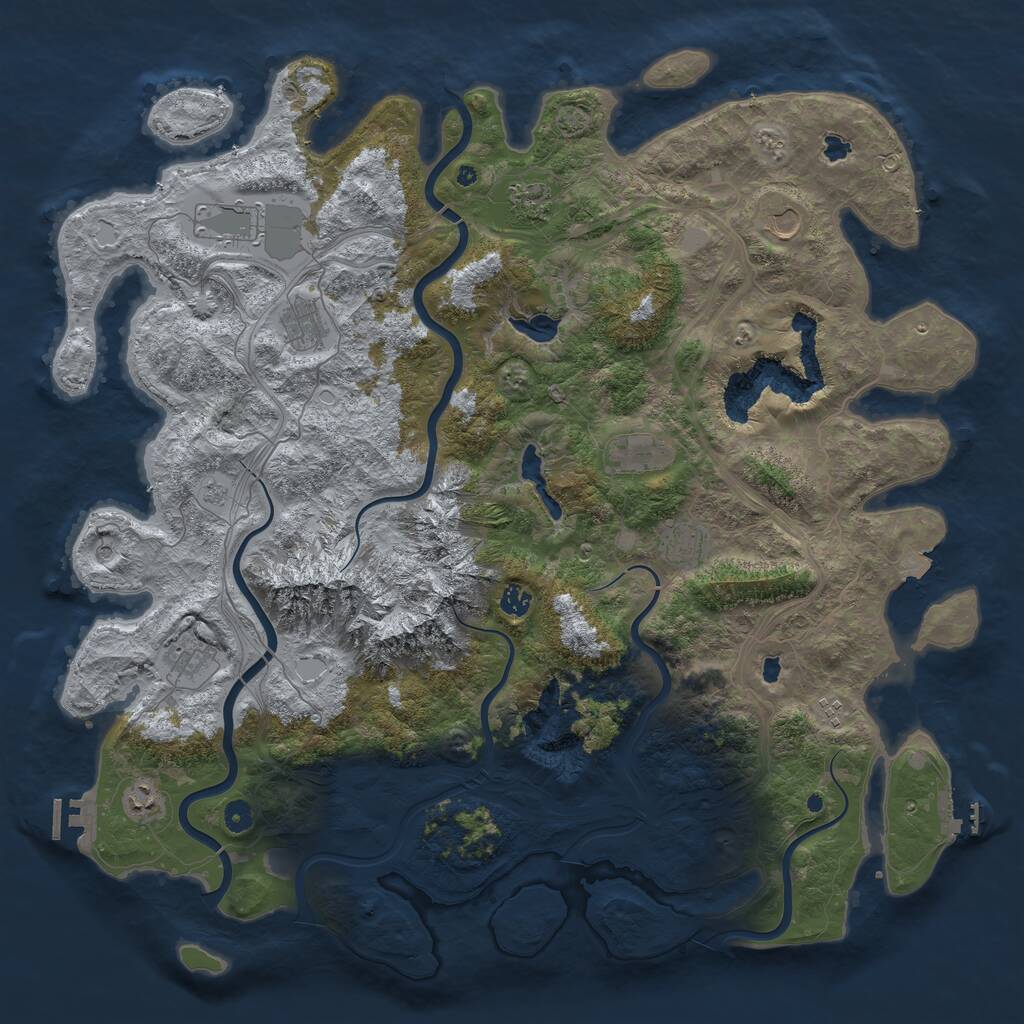 Rust Map: Procedural Map, Size: 5000, Seed: 913875148, 16 Monuments