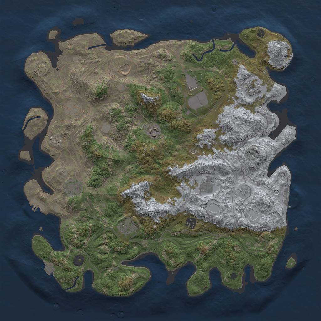 Rust Map: Procedural Map, Size: 4250, Seed: 21951292, 18 Monuments