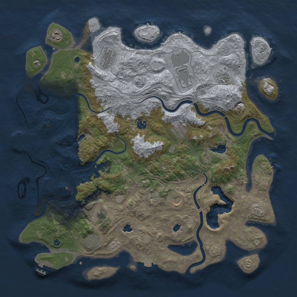 Rust Map: Procedural Map, Size: 4500, Seed: 1687082156, 16 Monuments