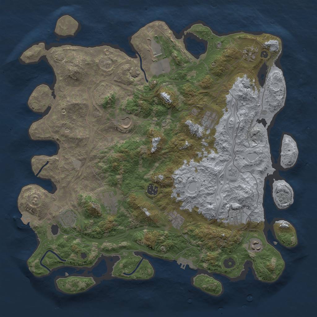 Rust Map: Procedural Map, Size: 4255, Seed: 696969, 18 Monuments