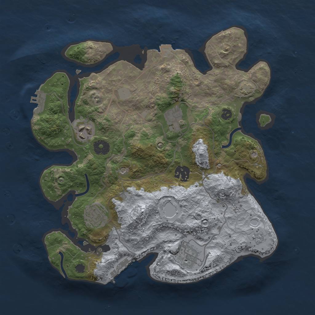 Rust Map: Procedural Map, Size: 3000, Seed: 2104940298, 13 Monuments