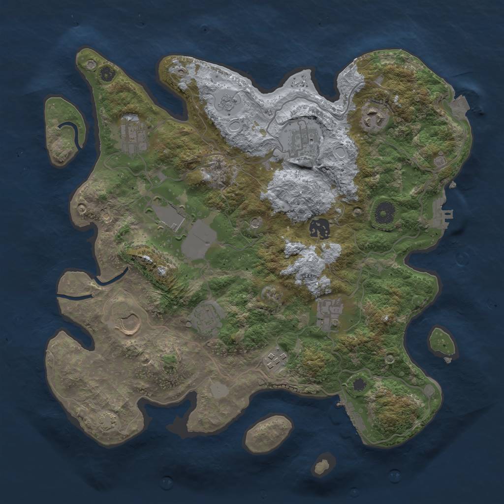 Rust Map: Procedural Map, Size: 3500, Seed: 1636802094, 17 Monuments