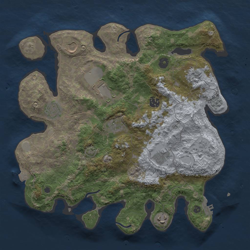 Rust Map: Procedural Map, Size: 3500, Seed: 1475164994, 16 Monuments