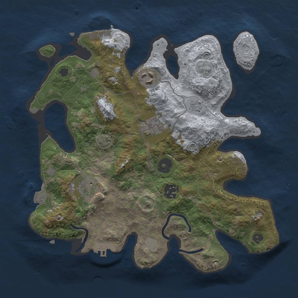 Rust Map: Procedural Map, Size: 3000, Seed: 26543, 11 Monuments