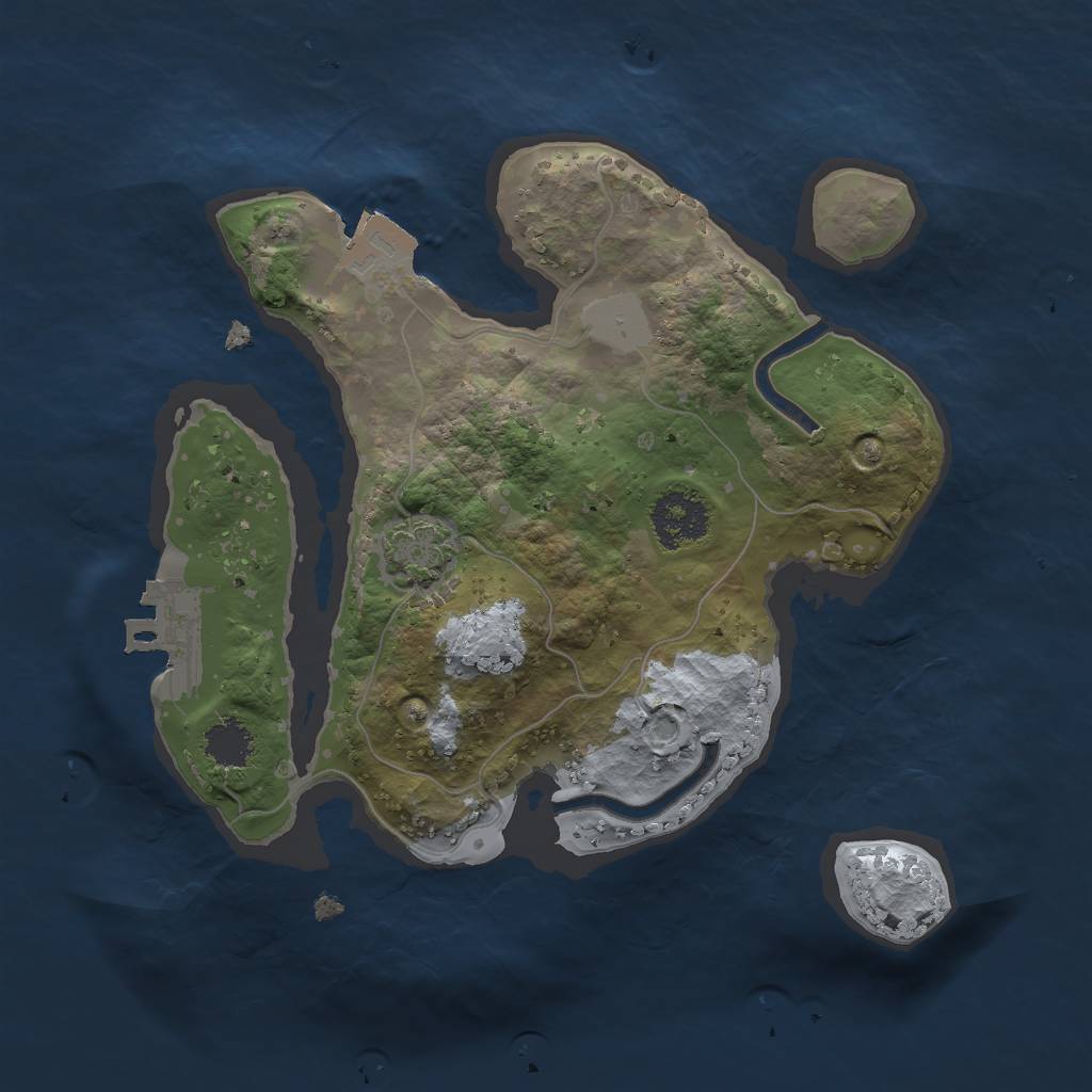 Rust Map: Procedural Map, Size: 2000, Seed: 252600868, 5 Monuments