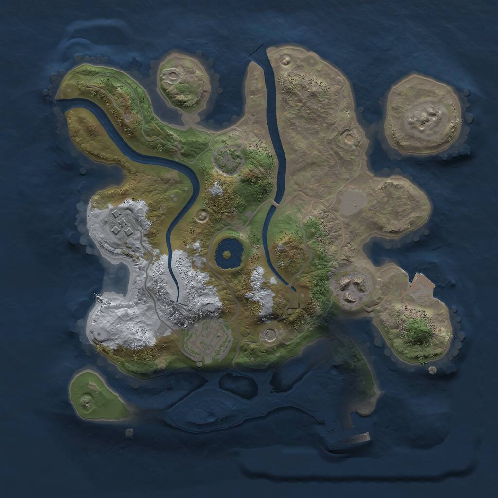 Rust Map: Procedural Map, Size: 2500, Seed: 765809870, 7 Monuments