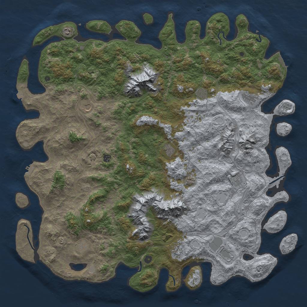 Rust Map: Procedural Map, Size: 6000, Seed: 8542279, 19 Monuments