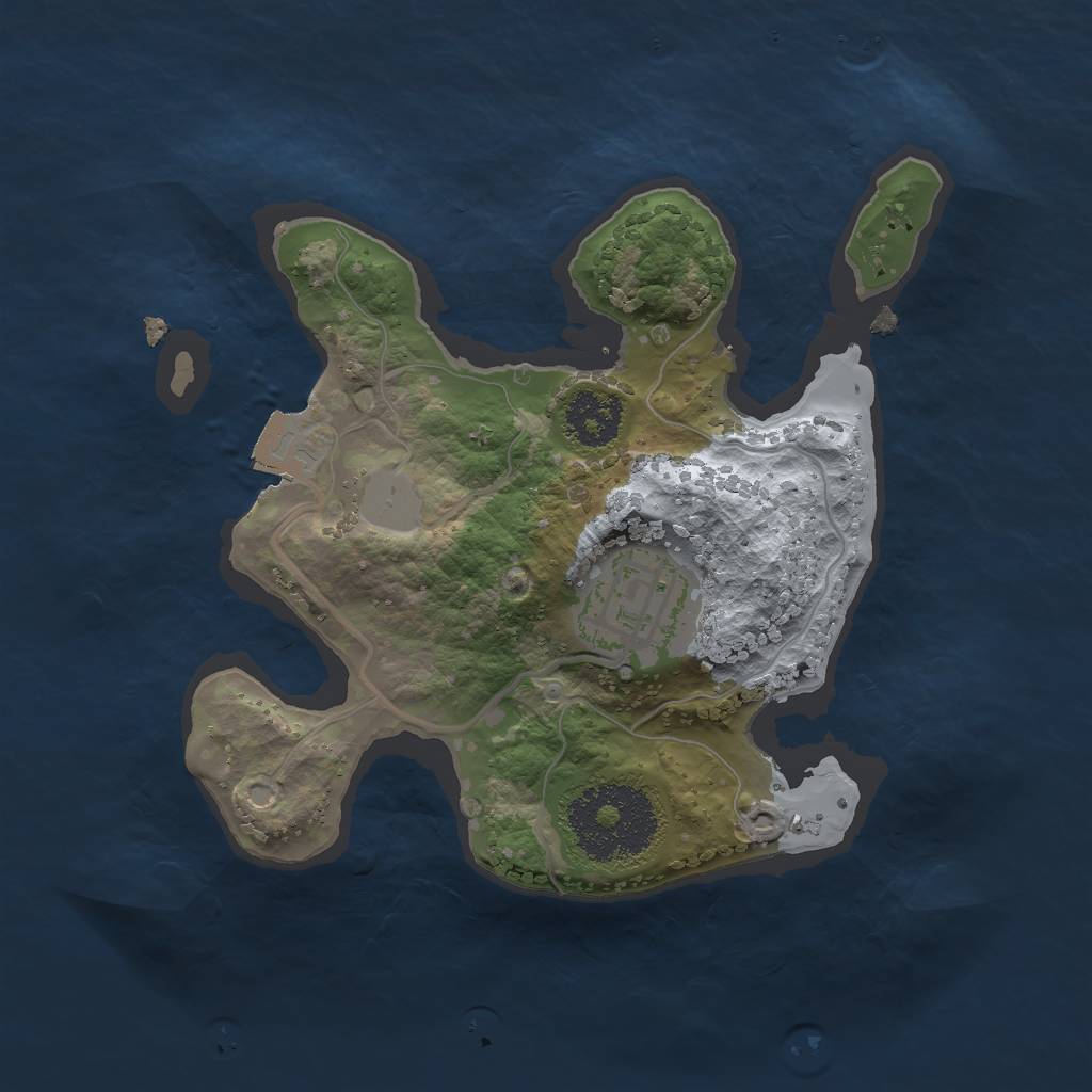 Rust Map: Procedural Map, Size: 2000, Seed: 867956269, 4 Monuments