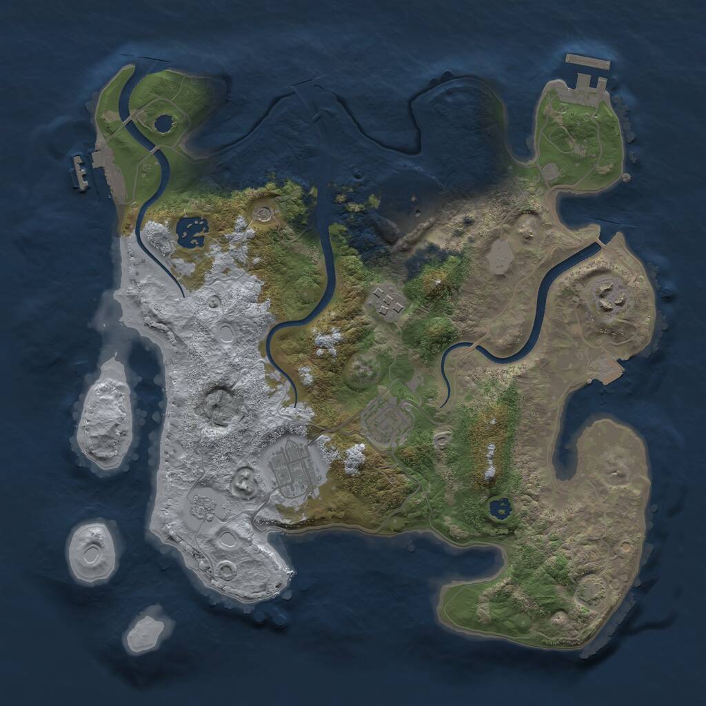 Rust Map: Procedural Map, Size: 3200, Seed: 314415581, 12 Monuments